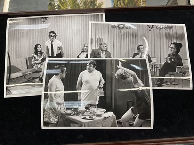 Lot 1438 - Photos from The Frost Report. of Josephine Tewson and fellow actors Ronnie Barker and Ronnie Corbett