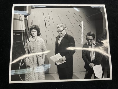 Lot 1438 - Photos from The Frost Report. of Josephine Tewson and fellow actors Ronnie Barker and Ronnie Corbett
