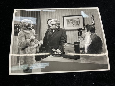 Lot 1438 - Photos from The Frost Report. of Josephine Tewson and fellow actors Ronnie Barker and Ronnie Corbett