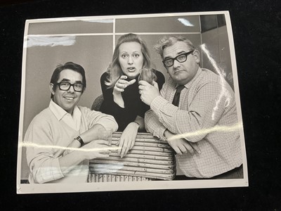 Lot 1438 - Photos from The Frost Report. of Josephine Tewson and fellow actors Ronnie Barker and Ronnie Corbett