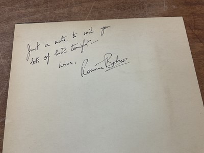 Lot Ronnie Barker (1929-2005) memorabilia. Provenance: Josephine Tewson Collection