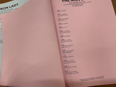 Lot 1532 - Script for The Iron Lady - 2011 Oscar winning biopic film starring Meryl Streep as Margaret Thatcher
