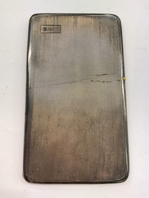 Lot 1041 - Silver cigarette case with engine turned decoration (Birmingham 1931)