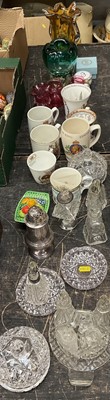 Lot 159 - Silver castor, Royal commemoratives vase and various ceramics and glass