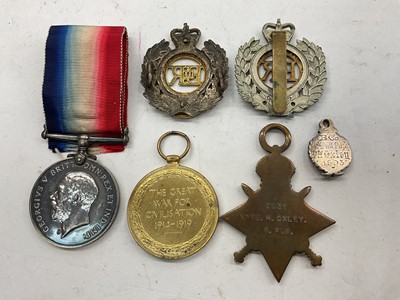 Lot 359 - Group of WWI medals and badges
