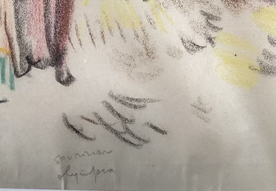 Lot 112 - Steven Spurrier RA (1878-1961) crayon and pastel - ‘Olympia’ circus, signed and titled, 19cm x 24cm, in glazed frame