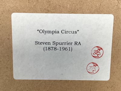 Lot 112 - Steven Spurrier RA (1878-1961) crayon and pastel - ‘Olympia’ circus, signed and titled, 19cm x 24cm, in glazed frame