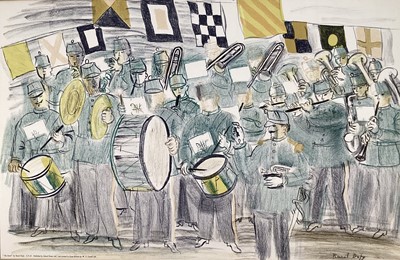 Lot 120 - Raoul Dufy original School print - The Band, 50cm x 76cm, unframed