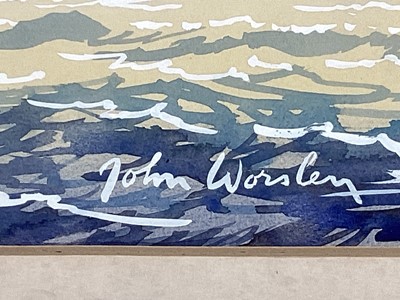Lot 117 - John Worsley (1919-2000) watercolour - Tresca, signed, titled, 50cm x 60cm, in glazed frame