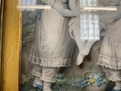 Lot 853 - William Douglas (1780-1832) portrait miniature on ivory depicting three children