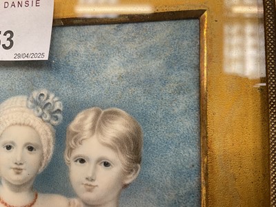 Lot 853 - William Douglas (1780-1832) portrait miniature on ivory depicting three children