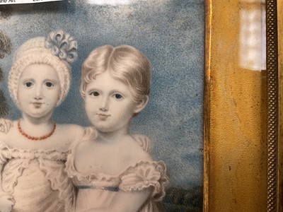 Lot 853 - William Douglas (1780-1832) portrait miniature on ivory depicting three children