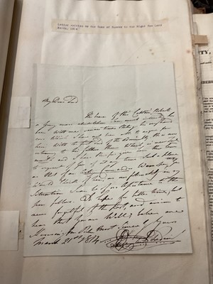 Lot 938 - Fascinating album containing letters, cuttings and ephemera, including letters from, and drafts of letters to James Stuart, the Old Pretender, and his wife Clementina in correspondence with the...
