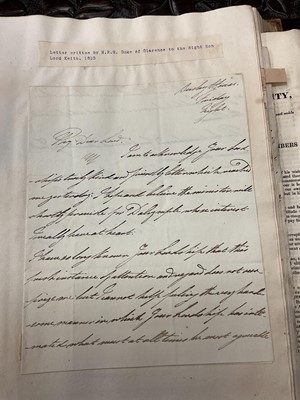 Lot 938 - Fascinating album containing letters, cuttings and ephemera, including letters from, and drafts of letters to James Stuart, the Old Pretender, and his wife Clementina in correspondence with the...