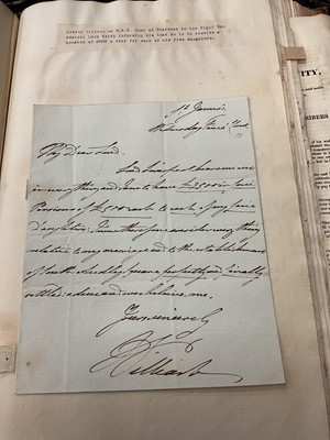 Lot 938 - Fascinating album containing letters, cuttings and ephemera, including letters from, and drafts of letters to James Stuart, the Old Pretender, and his wife Clementina in correspondence with the...