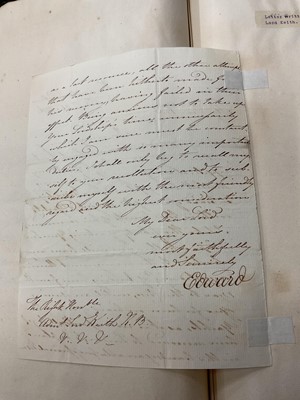 Lot 938 - Fascinating album containing letters, cuttings and ephemera, including letters from, and drafts of letters to James Stuart, the Old Pretender, and his wife Clementina in correspondence with the...