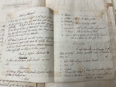 Lot 938 - Fascinating album containing letters, cuttings and ephemera, including letters from, and drafts of letters to James Stuart, the Old Pretender, and his wife Clementina in correspondence with the...