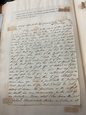 Lot 938 - Fascinating album containing letters, cuttings and ephemera, including letters from, and drafts of letters to James Stuart, the Old Pretender, and his wife Clementina in correspondence with the...