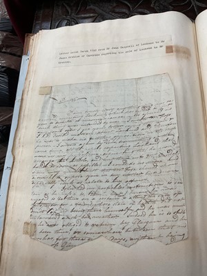 Lot 938 - Fascinating album containing letters, cuttings and ephemera, including letters from, and drafts of letters to James Stuart, the Old Pretender, and his wife Clementina in correspondence with the...