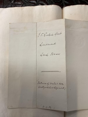 Lot 938 - Fascinating album containing letters, cuttings and ephemera, including letters from, and drafts of letters to James Stuart, the Old Pretender, and his wife Clementina in correspondence with the...