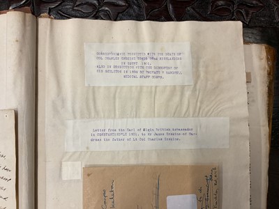 Lot 938 - Fascinating album containing letters, cuttings and ephemera, including letters from, and drafts of letters to James Stuart, the Old Pretender, and his wife Clementina in correspondence with the...
