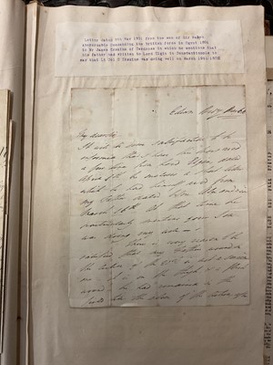 Lot 938 - Fascinating album containing letters, cuttings and ephemera, including letters from, and drafts of letters to James Stuart, the Old Pretender, and his wife Clementina in correspondence with the...