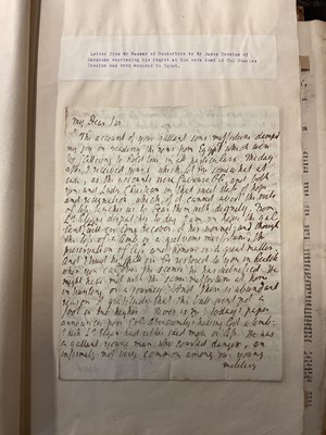 Lot 938 - Fascinating album containing letters, cuttings and ephemera, including letters from, and drafts of letters to James Stuart, the Old Pretender, and his wife Clementina in correspondence with the...