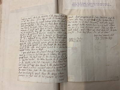 Lot 938 - Fascinating album containing letters, cuttings and ephemera, including letters from, and drafts of letters to James Stuart, the Old Pretender, and his wife Clementina in correspondence with the...