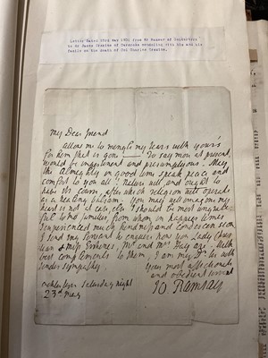 Lot 938 - Fascinating album containing letters, cuttings and ephemera, including letters from, and drafts of letters to James Stuart, the Old Pretender, and his wife Clementina in correspondence with the...
