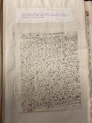 Lot 938 - Fascinating album containing letters, cuttings and ephemera, including letters from, and drafts of letters to James Stuart, the Old Pretender, and his wife Clementina in correspondence with the...