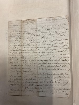 Lot 938 - Fascinating album containing letters, cuttings and ephemera, including letters from, and drafts of letters to James Stuart, the Old Pretender, and his wife Clementina in correspondence with the...
