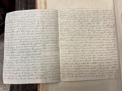 Lot 938 - Fascinating album containing letters, cuttings and ephemera, including letters from, and drafts of letters to James Stuart, the Old Pretender, and his wife Clementina in correspondence with the...
