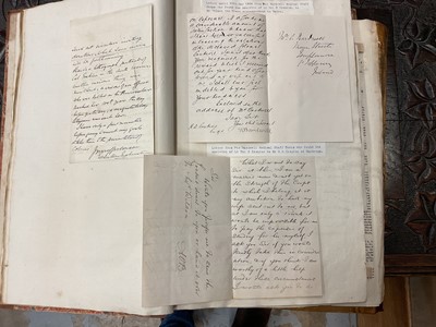 Lot 938 - Fascinating album containing letters, cuttings and ephemera, including letters from, and drafts of letters to James Stuart, the Old Pretender, and his wife Clementina in correspondence with the...