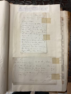 Lot 938 - Fascinating album containing letters, cuttings and ephemera, including letters from, and drafts of letters to James Stuart, the Old Pretender, and his wife Clementina in correspondence with the...