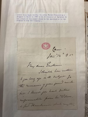 Lot 938 - Fascinating album containing letters, cuttings and ephemera, including letters from, and drafts of letters to James Stuart, the Old Pretender, and his wife Clementina in correspondence with the...