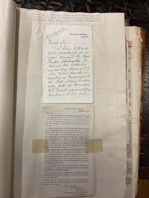 Lot 938 - Fascinating album containing letters, cuttings and ephemera, including letters from, and drafts of letters to James Stuart, the Old Pretender, and his wife Clementina in correspondence with the...