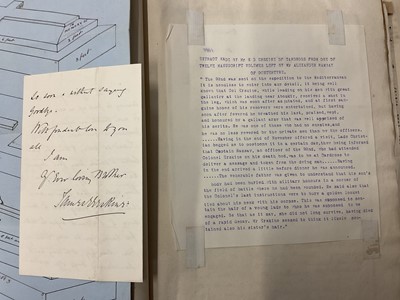 Lot 938 - Fascinating album containing letters, cuttings and ephemera, including letters from, and drafts of letters to James Stuart, the Old Pretender, and his wife Clementina in correspondence with the...