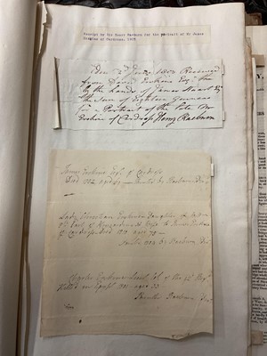 Lot 938 - Fascinating album containing letters, cuttings and ephemera, including letters from, and drafts of letters to James Stuart, the Old Pretender, and his wife Clementina in correspondence with the...
