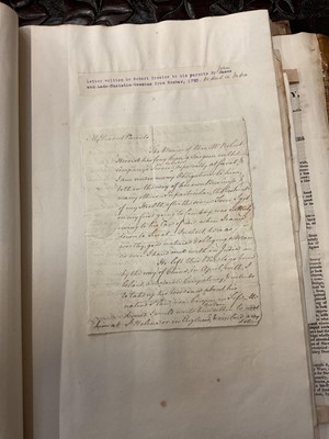 Lot 938 - Fascinating album containing letters, cuttings and ephemera, including letters from, and drafts of letters to James Stuart, the Old Pretender, and his wife Clementina in correspondence with the...
