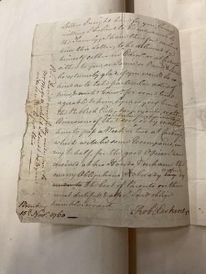 Lot 938 - Fascinating album containing letters, cuttings and ephemera, including letters from, and drafts of letters to James Stuart, the Old Pretender, and his wife Clementina in correspondence with the...