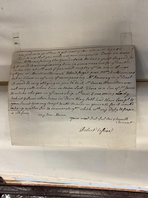 Lot 938 - Fascinating album containing letters, cuttings and ephemera, including letters from, and drafts of letters to James Stuart, the Old Pretender, and his wife Clementina in correspondence with the...
