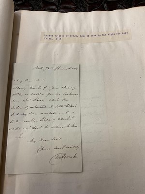 Lot 938 - Fascinating album containing letters, cuttings and ephemera, including letters from, and drafts of letters to James Stuart, the Old Pretender, and his wife Clementina in correspondence with the...