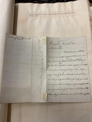 Lot 938 - Fascinating album containing letters, cuttings and ephemera, including letters from, and drafts of letters to James Stuart, the Old Pretender, and his wife Clementina in correspondence with the...