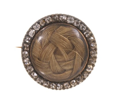 Lot Georgian diamond mourning brooch