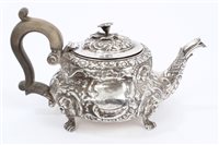 Lot 341 - 19th century Scottish Silverer teapot of...