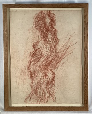 Lot 147 - Eric Kahn (1904-1980) red chalk figure study, inscribed, 50cm x 38cm, in glazed frame