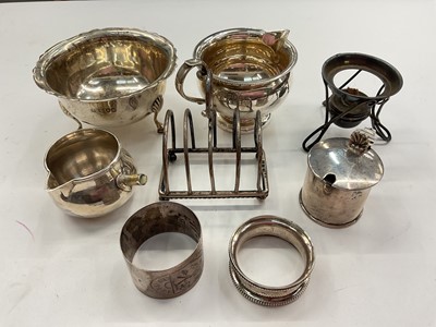 Lot 1058 - Group of silver and plated ware