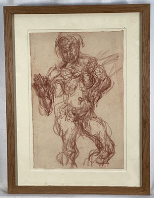 Lot 148 - Eric Kahn (1904-1980) red chalk figure study, 38cm x 26cm, in glazed frame