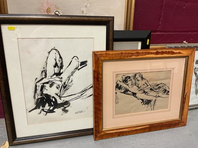 Lot 372 - Six Peter Collins nude studies, in glazed frames and one other picture (7)