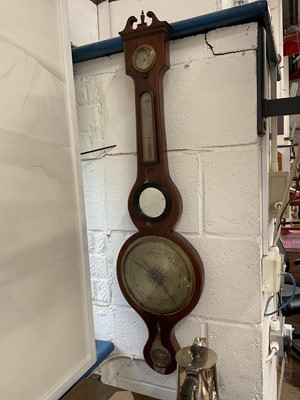 Lot 68 - Local interest 19th century mahogany barometer, by A Molinari, Halesworth